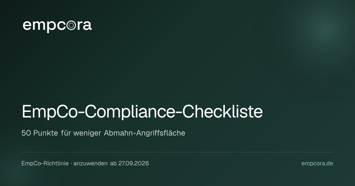 EmpCo-Checkliste 2026: 50 Schritte zur Compliance ohne Bußgeld